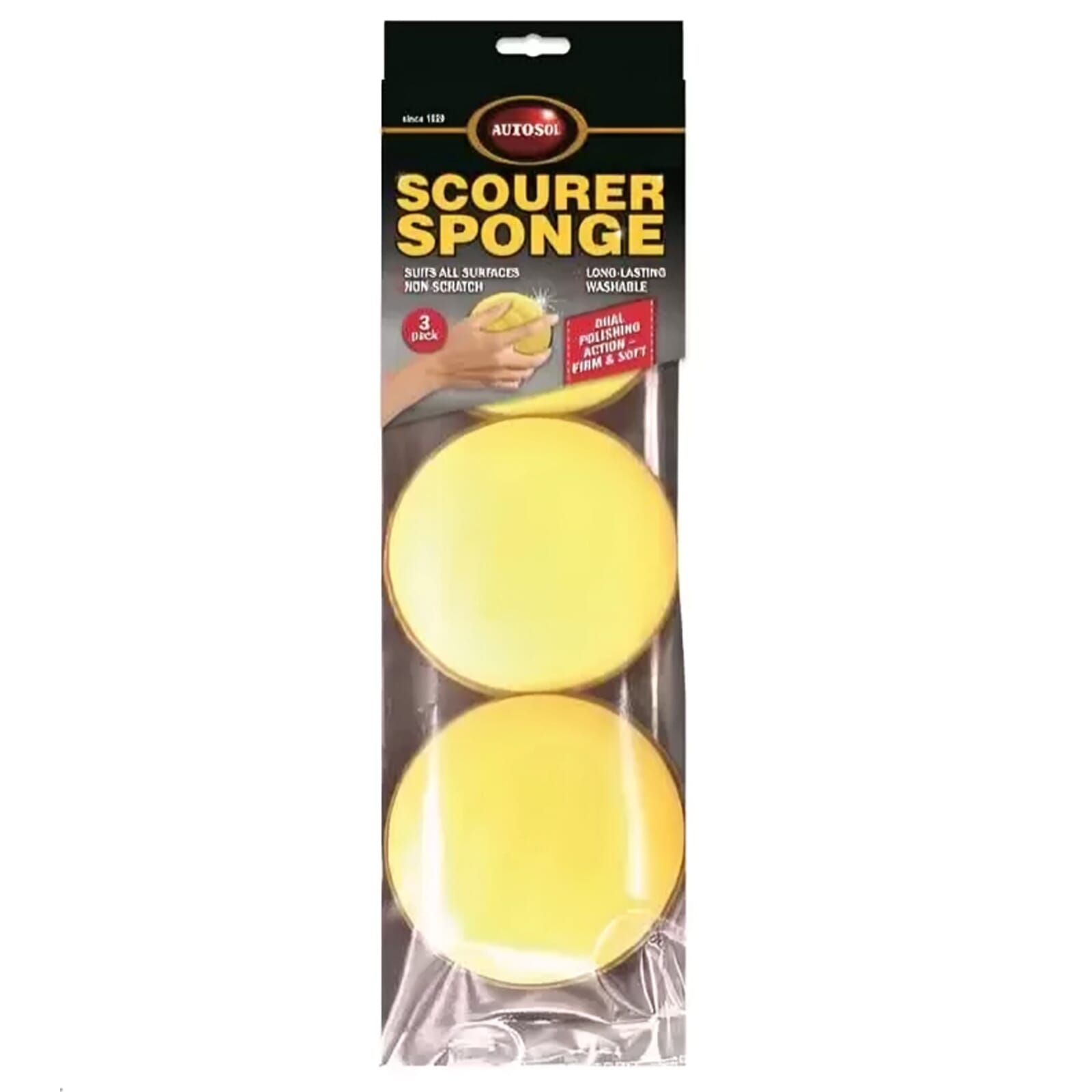 Autosol Scourer Sponge 3-pk