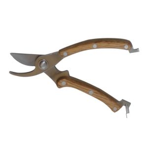 Omni Stainless Steel Secateur With Ash Handle 7 1/2"