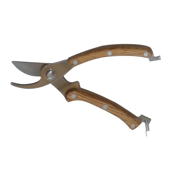 Omni Stainless Steel Secateur With Ash Handle 7 1/2"