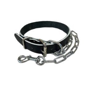 Taurus Leather Drovers Collar Top Dee+Chain 30mm X 660mm