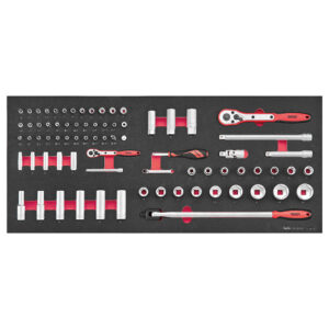 Teng 76pc Socket Set 1/4in & 1/2in FOAM6X6