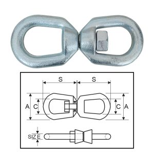ITM Commercial Chain Swivel-Electric Galvanised-22mm