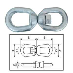 ITM Commercial Chain Swivel-Electric Galvanised-22mm