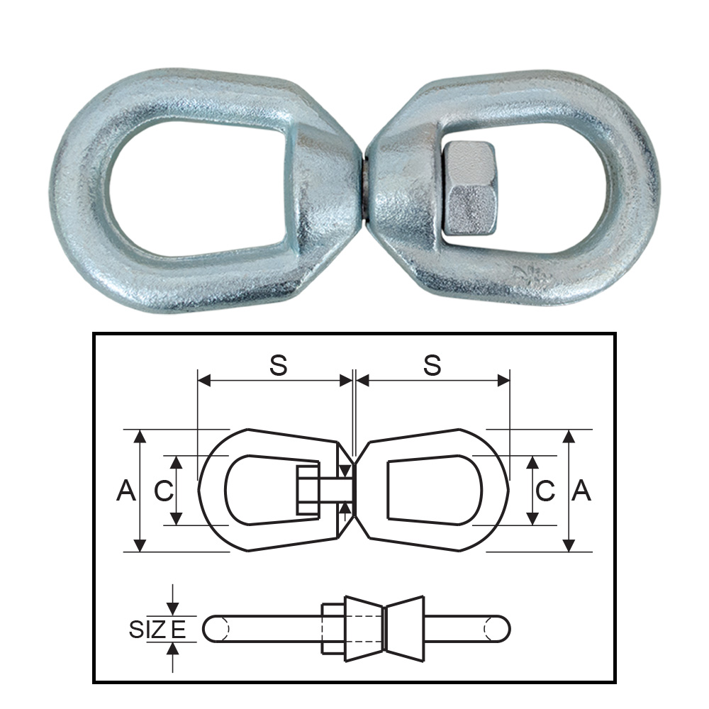 ITM Commercial Chain Swivel-Electric Galvanised-26mm
