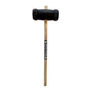Viking Trade Wooden Maul.   Wooden Head And Handle.   Steel Ring On Each End Of The Head.