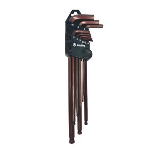 AmPro Ballpoint Hex Key Set Extra Long 9pc 1.5-10mm