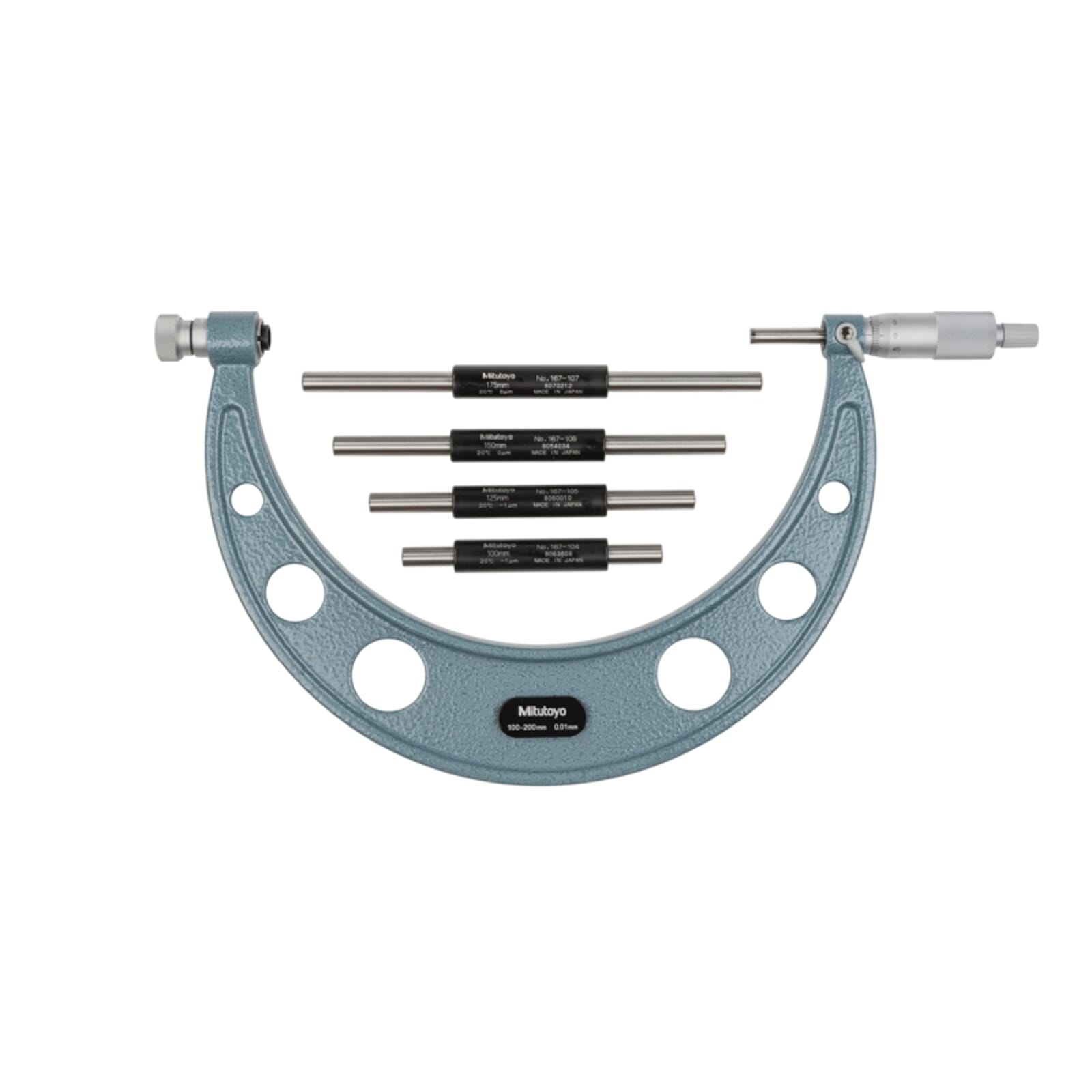 Mitutoyo Outside Micrometer 100-200mm x 0.01mm Interchangeable Anvils