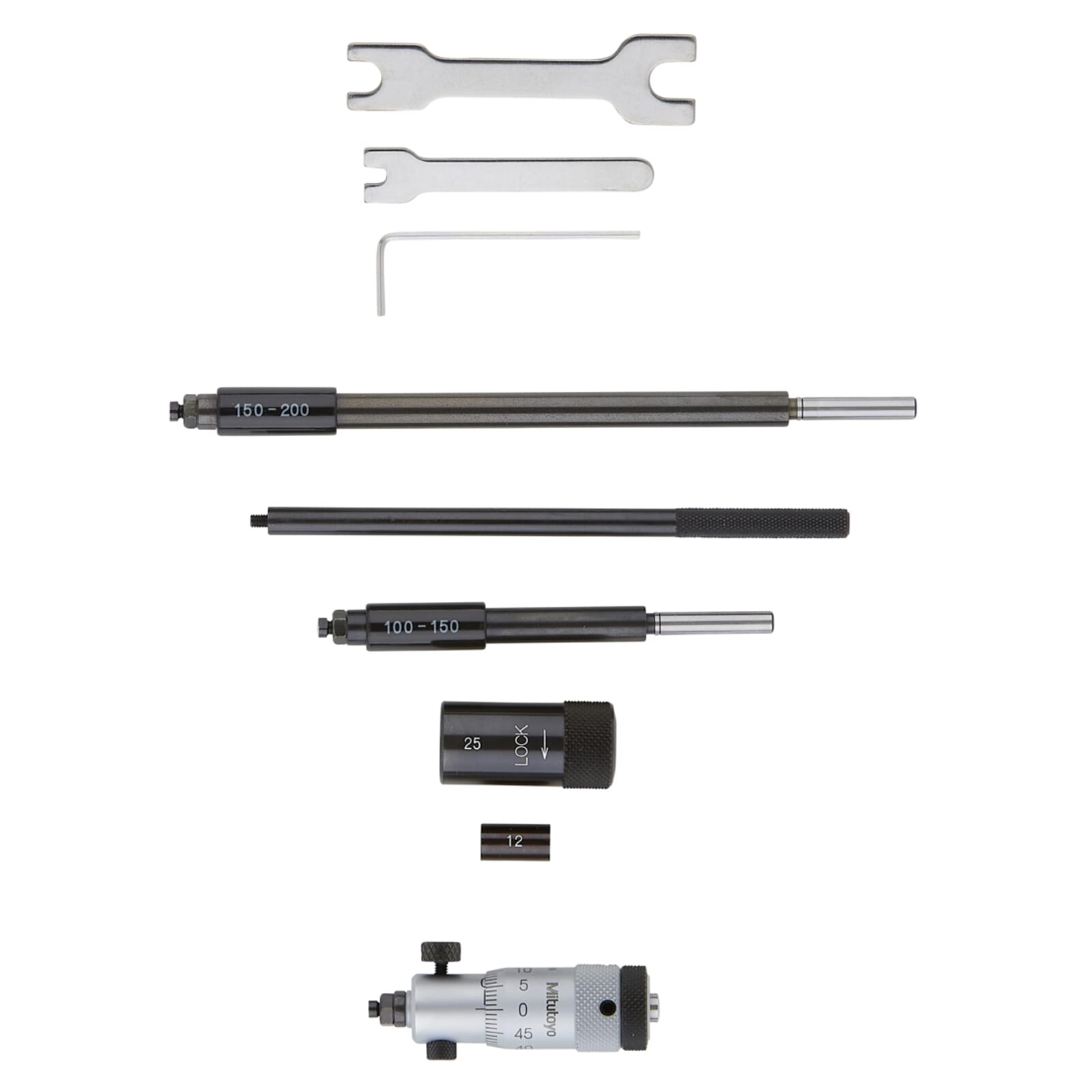 Mitutoyo Inside Micrometer Set 50-200mm Interchangeable Rod Type