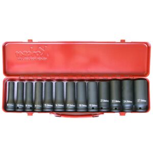 Koken 14208M Deep Impact Socket Set 6pt 13pc 1/2"Dr 10-27mm