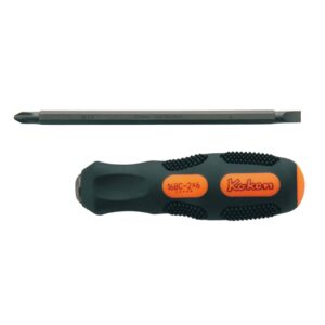 Koken 168C Screwdriver Interchangeable Phillips #2 x 6mm Flat 200mm Blade