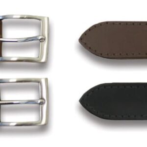 Taurus Tough Full Leather Stitched Dress Belt with Half Buckle and Leather Loop 30 mm x 95 cm Brown