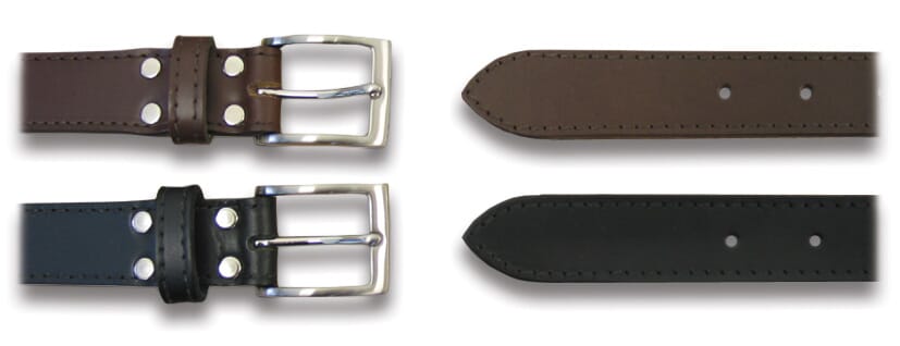 Taurus Tough Full Leather Stitched Dress Belt with Half Buckle and Leather Loop 30 mm x 95 cm Brown