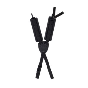 Taurus Tough Nylon Tool Belt Braces with Leather Shoulder Straps and Snaps Black