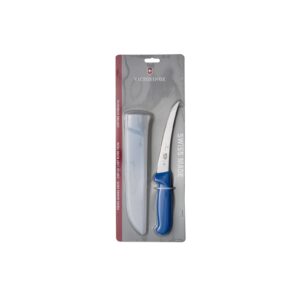 Victorinox Boning Knife Stiff Curved Blade Blue handle with sheath