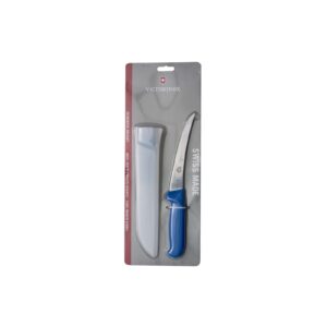 Victorinox Boning Knife Flexible Curved Blade Blue Handle with Sheath