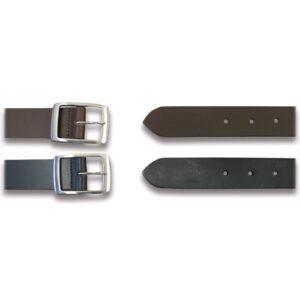 Taurus Tough Full Leather Stitched Dress Belt with Half Buckle with Leather Loop 38 mm x 95 cm Brown