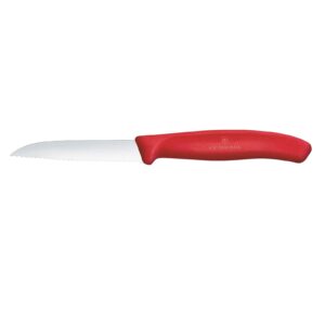 Victorinox Paring Knife 8 cm Wavy Edge with Red Handle