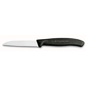 Victorinox Paring Knife 8 cm Wavy Edge with Black Handle