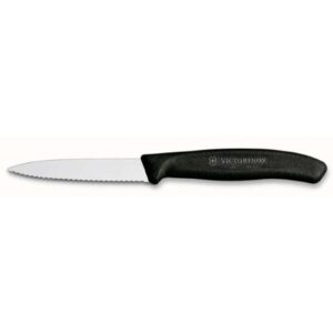 Victorinox Paring Knife 8 cm Wavy Edge with Black Handle