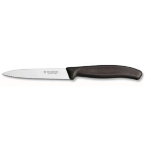 Victorinox Vegetable Knife 10 cm Wavy Blade with Black Handle