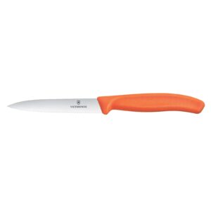 Victorinox Vegetable Knife 10 cm Wavy Blade with Orange Handle