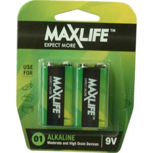 Max-Life Batteries Alkaline - 9V 2-Pack