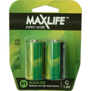 Max-Life Batteries Alkaline - C 2-Pack