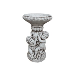 Omni Fibre Clay Bird Bath/Feeder - Serene Twins