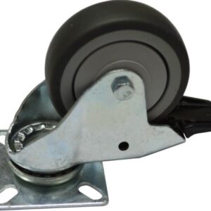 Xcel Castor - Swivel Plate Type With Roller Bearings & Brake 75mm