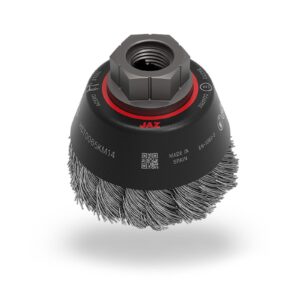 Jaz Cup Brush High Speed Twist Knot 75mm x 20mm x 0.5mm - M14 x 2 - Grey Steel (BRUH-7514TK)