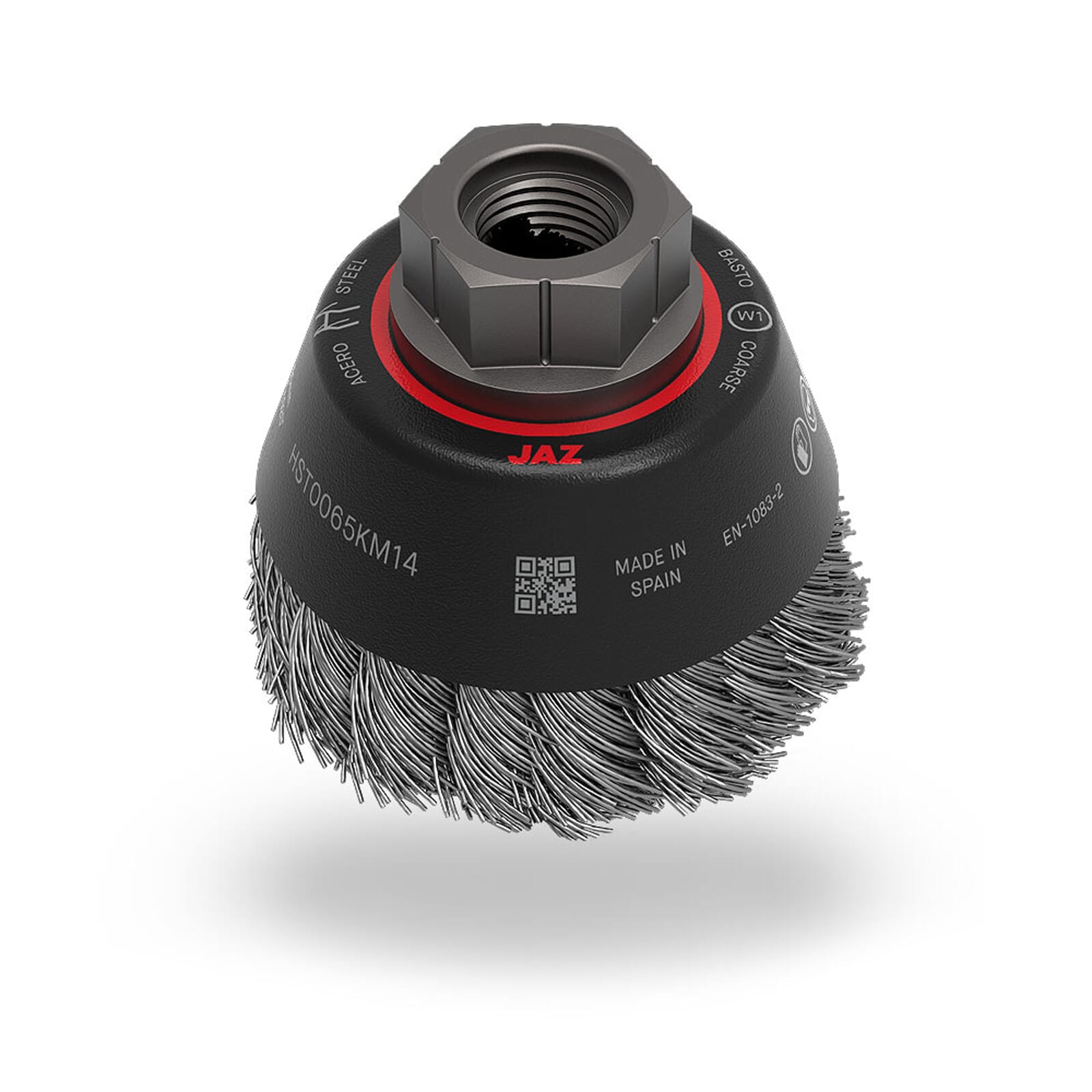 Jaz Cup Brush High Speed Twist Knot 75mm x 20mm x 0.5mm - M14 x 2 - Grey Steel (BRUH-7514TK)