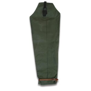 Taurus Tough Canvas/Leather Leggings Zip Side Open Khaki/Black XLarge