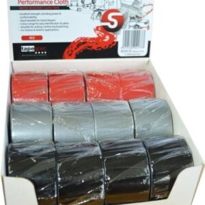 Tapespec Cloth Duct Tape (100mph) - Display Box 12-pce 36mm X 5m Mixed Colour