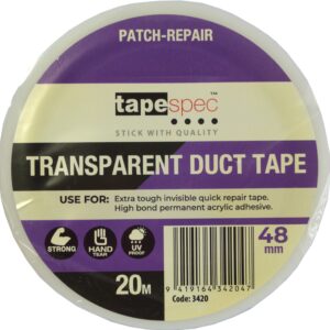 Tapespec Cloth Duct Tape (100mph) - 48mm x 20m Transparent