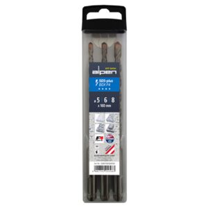 Alpen Series 817 SDS-Plus 2-Flute Masonry Drill Set 3-Piece ? 5/6/8 mm ? 160 mm