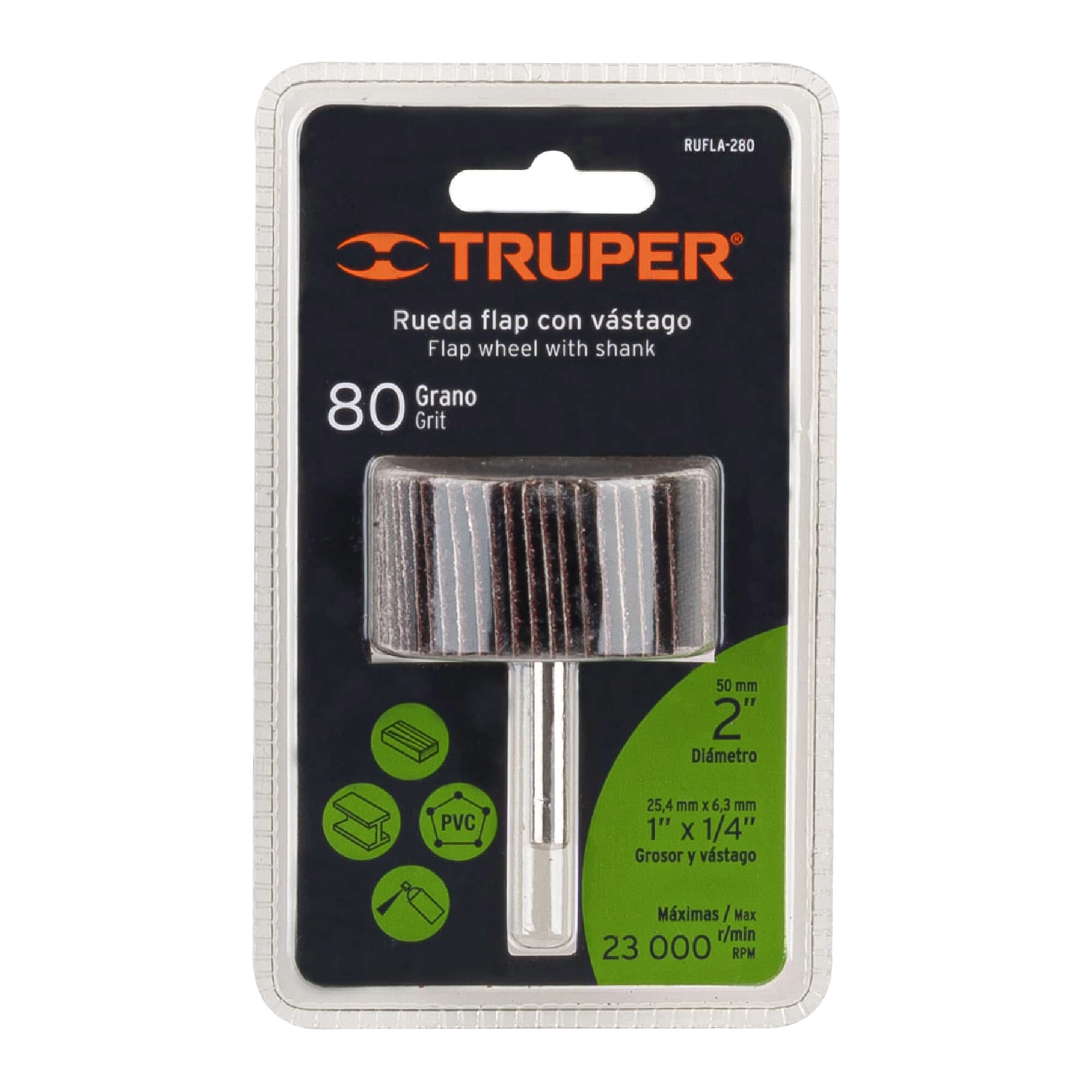 Truper Sanding Flap Wheel with 6mm Shank 50mm x 25mm