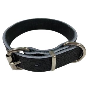 Taurus Tough Full Leather Heavy Duty Dog Collar 25 mm x 485 mm Black