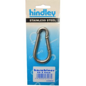 Hindley Karabiner Pear Shape Stainless Steel 80mm x 8mm Carded