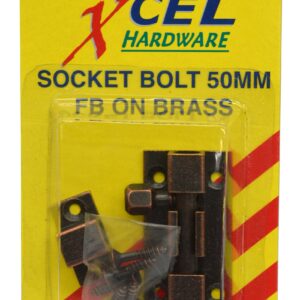 Xcel Socket Bolt - FB on Brass 50mm Carded
