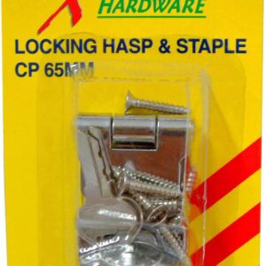 Xcel Hasp with Cylinder Lock CP 100mm Carded