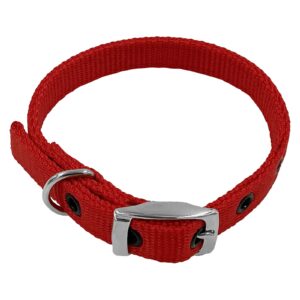 Taurus Tough Nylon Heavy Duty Dog Collar 16 mm x 405 mm Red