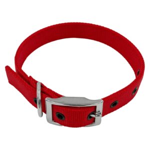 Taurus Tough Nylon Heavy Duty Dog Collar 25 mm x 570 mm Red