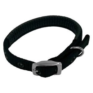 Taurus Tough Nylon Dog Collar Air-Cushioned PU Padded 16 mm x 405 mm Black