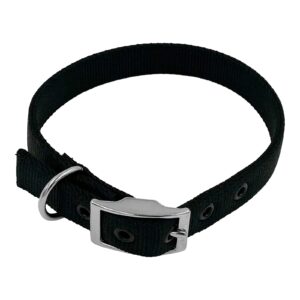 Taurus Tough Nylon Dog Collar Air-Cushioned PU Padded 19 mm x 485 mm Black