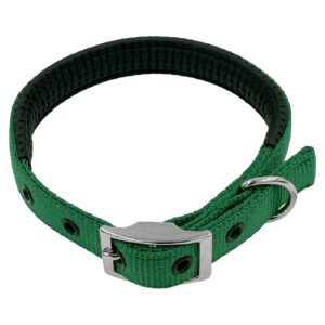 Taurus Tough Nylon Dog Collar Air-Cushioned PU Padded 19 mm x 485 mm Green
