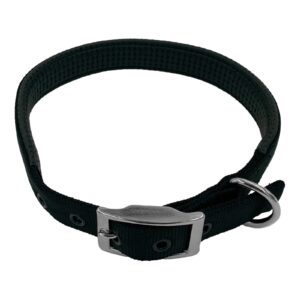 Taurus Tough Nylon Dog Collar Air-Cushioned PU Padded 25 mm x 660 mm Black