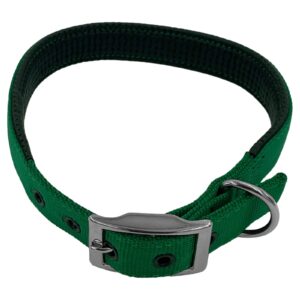 Taurus Tough Nylon Dog Collar Air-Cushioned PU Padded 25 mm x 660 mm Green