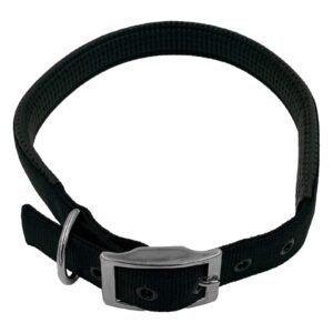 Taurus Tough Nylon Dog Collar Air-Cushioned PU Padded 25 mm x 750 mm Black