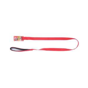 Taurus Tough Dog Lead with Nylon Air-Cushioned PU Padded Handle 24 mm x 120 cm Red