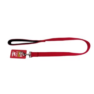 Taurus Tough Dog Lead with Nylon Air-Cushioned PU Padded Handle 24 mm x 90 cm Red
